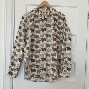 Play Clan Graphic Folk cotton button down made in India